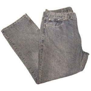 Krome Gray High Rise Straight Leg Relaxed Fit Denim Jeans Men's Pants Size 40x32